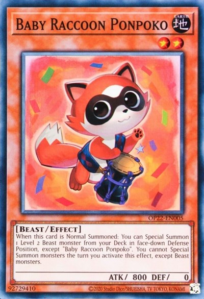 Baby Raccoon Ponpoko (OTS Tournament Pack 22) Light Play Unlimited
