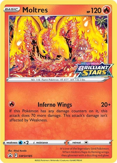 Moltres - SWSH185 (SWSH: Sword & Shield Promo Cards) Near Mint Holofoil