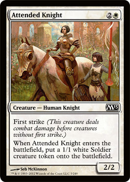 Attended Knight (Magic 2013 Core Set) Light Play