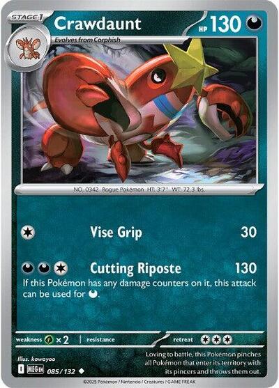 Crawdaunt (ME01: Mega Evolution) Near Mint Reverse Holofoil - Nick Nack's Full Frontal Attack