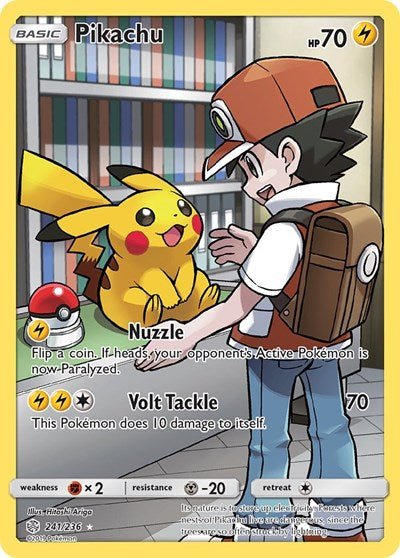 Pikachu (Secret) (SM - Cosmic Eclipse) Near Mint Holofoil - Nick Nack's Full Frontal Attack