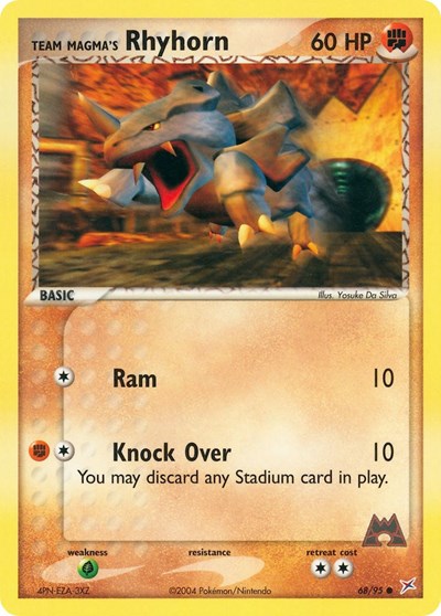 Team Magma's Rhyhorn - 68 (Team Magma vs Team Aqua) Light Play
