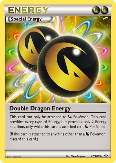 Double Dragon Energy (XY - Roaring Skies) Light Play - Nick Nack's Full Frontal Attack