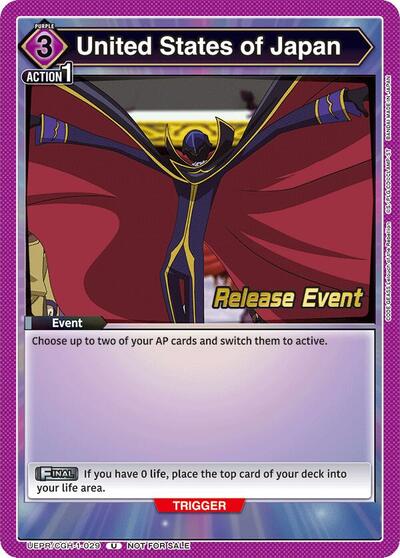 United States of Japan (Code Geass: Lelouch of the Rebellion Release Event Cards) Near Mint