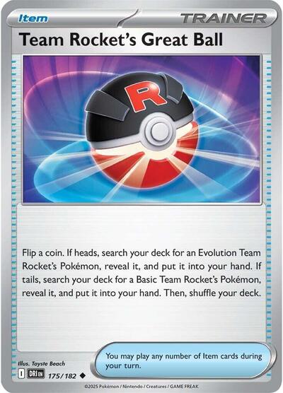 Team Rocket's Great Ball (SV10: Destined Rivals) Near Mint - Nick Nack's Full Frontal Attack