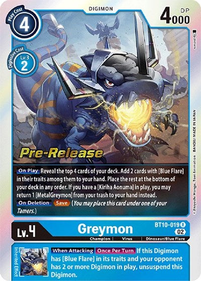 Greymon (Xros Encounter Pre-Release Cards) Near Mint Foil