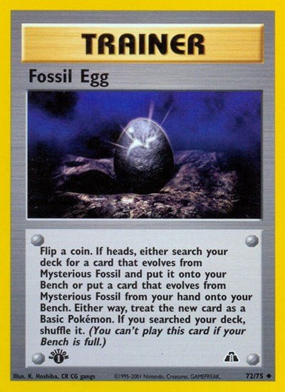 Fossil Egg (Neo Discovery) Heavy Play Unlimited - Nick Nack's Full Frontal Attack