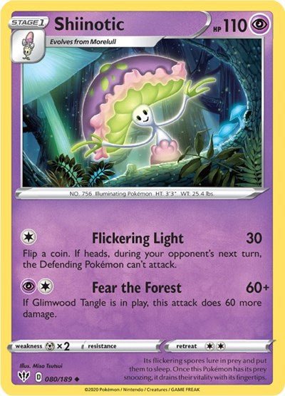 Shiinotic (SWSH03: Darkness Ablaze) Near Mint - Nick Nack's Full Frontal Attack