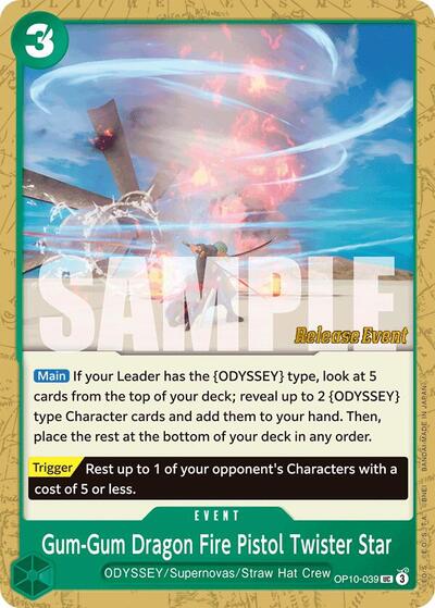 Gum-Gum Dragon Fire Pistol Twister Star (Royal Blood Release Event Cards) Near Mint - Nick Nack's Full Frontal Attack