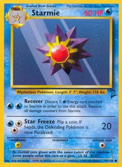 Starmie (Base Set 2) Damaged / Poor - Nick Nack's Full Frontal Attack