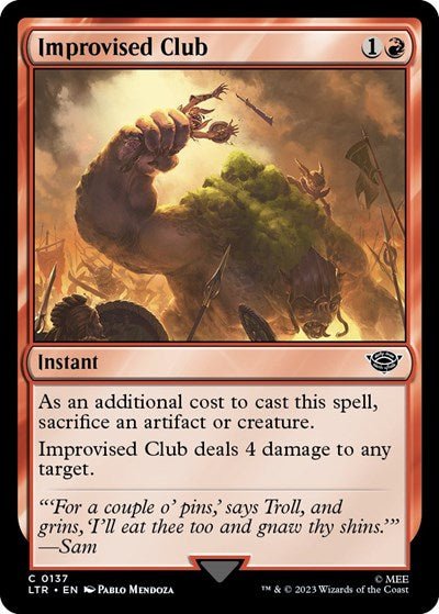 Improvised Club (Universes Beyond: The Lord of the Rings: Tales of Middle-earth) Near Mint - Nick Nack's Full Frontal Attack