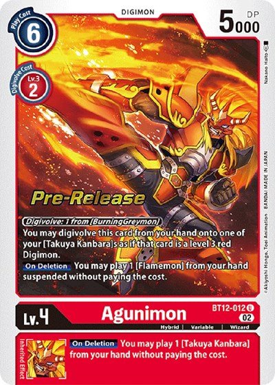 Agunimon (Across Time Pre - Release Cards) Near Mint Foil - Nick Nack's Full Frontal Attack