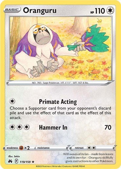Oranguru (Crown Zenith) Near Mint Reverse Holofoil - Nick Nack's Full Frontal Attack