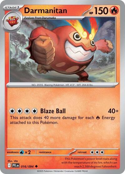 Darmanitan (ME02: Phantasmal Flames) Near Mint Reverse Holofoil - Nick Nack's Full Frontal Attack