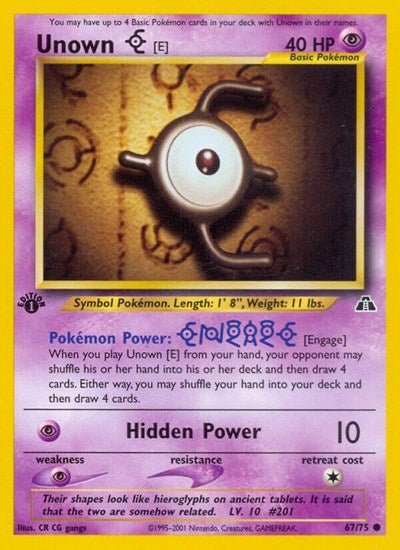 Unown (E) (Neo Discovery) Light Play 1st Edition - Nick Nack's Full Frontal Attack
