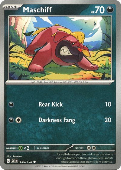 Maschiff - 135 (Scarlet and Violet: Base Set) Near Mint - Nick Nack's Full Frontal Attack