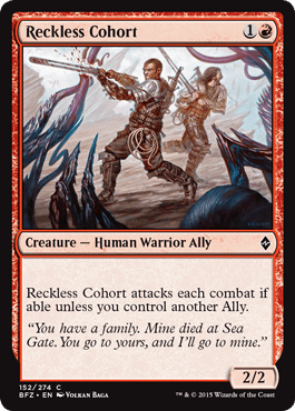 Reckless Cohort (Battle for Zendikar) Near Mint - Nick Nack's Full Frontal Attack