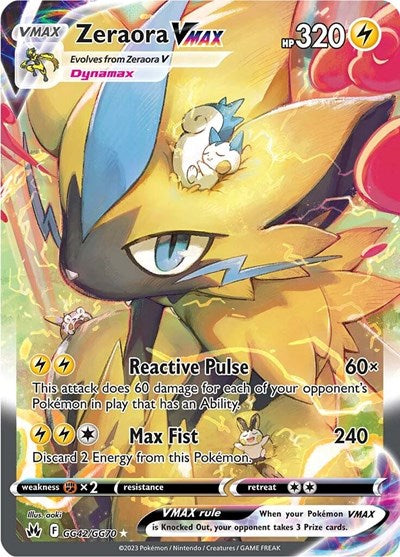 Zeraora VMAX (Crown Zenith: Galarian Gallery) Near Mint Holofoil