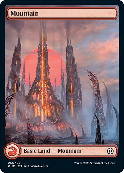 Mountain (265) - Full Art (Phyrexia: All Will Be One) Near Mint - Nick Nack's Full Frontal Attack