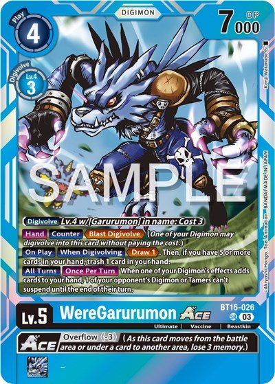 WereGarurumon ACE (Exceed Apocalypse) Near Mint Foil - Nick Nack's Full Frontal Attack
