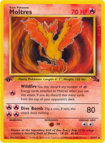Moltres (27) (Fossil) Heavy Play Unlimited