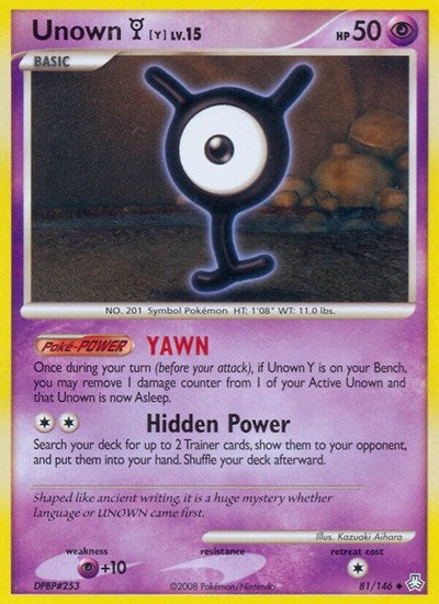 Unown (Y) (Legends Awakened) Light Play