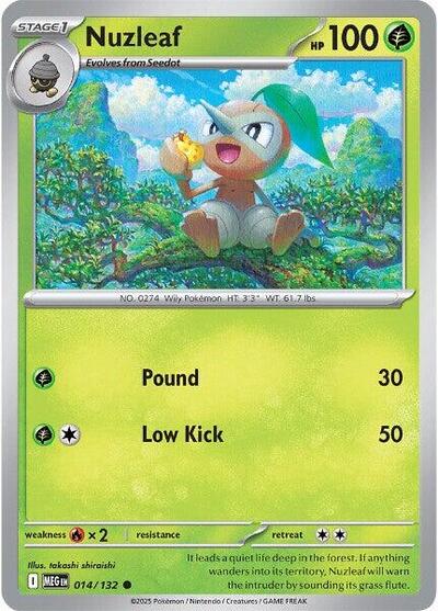 Nuzleaf (ME01: Mega Evolution) Near Mint Reverse Holofoil - Nick Nack's Full Frontal Attack