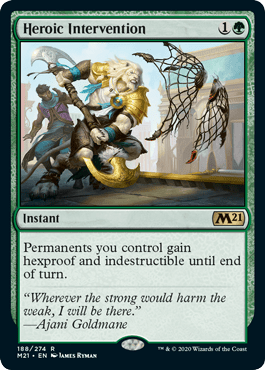 Heroic Intervention (Magic 2021 Core Set) Near Mint Foil - Nick Nack's Full Frontal Attack