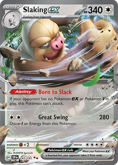 Slaking ex - 147 (SV08: Surging Sparks) Near Mint Holofoil