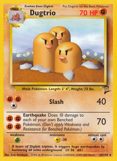 Dugtrio (Base Set 2) Heavy Play