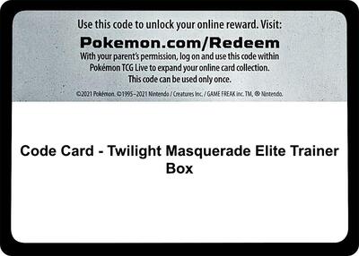 Code Card - Twilight Masquerade Elite Trainer Box (SV06: Twilight Masquerade) Near Mint
