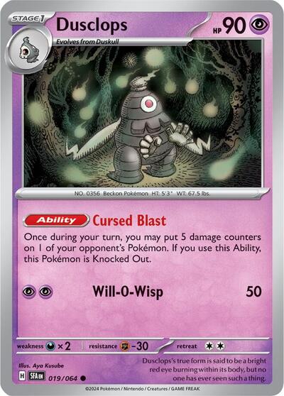 Dusclops - 019 (SV: Shrouded Fable) Near Mint Reverse Holofoil - Nick Nack's Full Frontal Attack