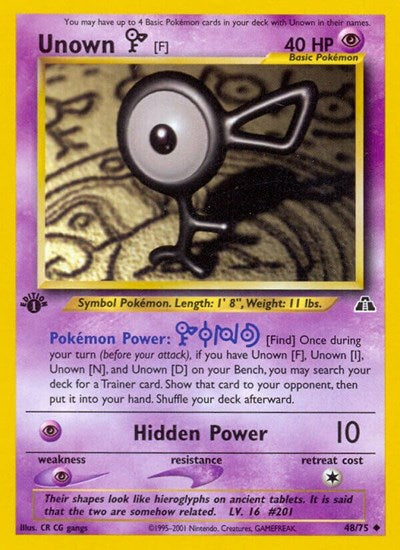 Unown (F) (Neo Discovery) Light Play 1st Edition