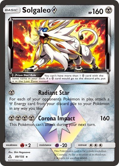 Solgaleo Prism Star (SM - Ultra Prism) Near Mint Holofoil - Nick Nack's Full Frontal Attack