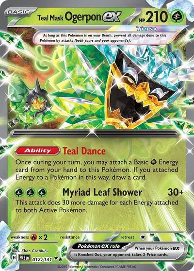 Teal Mask Ogerpon ex - 012 (SV: Prismatic Evolutions) Near Mint Holofoil