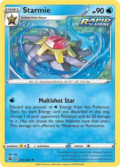Starmie (SWSH08: Fusion Strike) Near Mint Holofoil - Nick Nack's Full Frontal Attack