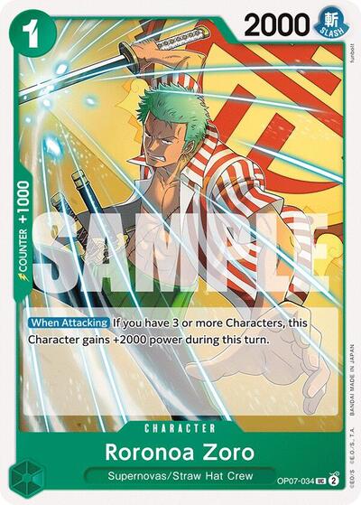 Roronoa Zoro (034) (500 Years in the Future) Near Mint - Nick Nack's Full Frontal Attack
