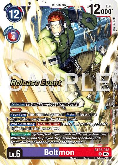 Boltmon (Cyber Eden Release Event Cards) Near Mint