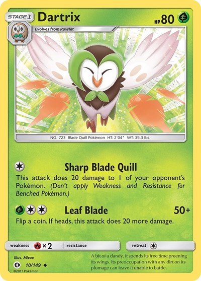 Dartrix (SM Base Set) Light Play - Nick Nack's Full Frontal Attack