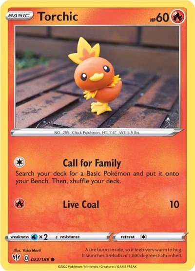 Torchic (SWSH03: Darkness Ablaze) Near Mint Reverse Holofoil - Nick Nack's Full Frontal Attack
