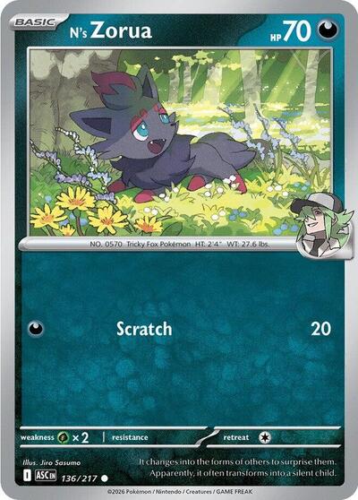 N's Zorua (ME: Ascended Heroes) Near Mint - Nick Nack's Full Frontal Attack