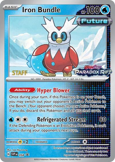 Iron Bundle - 058 (Prerelease) (Staff) (SV: Scarlet & Violet Promo Cards) Near Mint Holofoil - Nick Nack's Full Frontal Attack