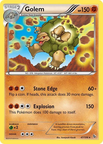 Golem (XY - Flashfire) Medium Play - Nick Nack's Full Frontal Attack