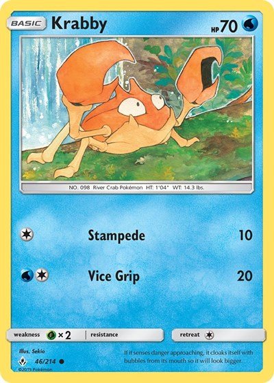 Krabby (SM - Unbroken Bonds) Near Mint - Nick Nack's Full Frontal Attack