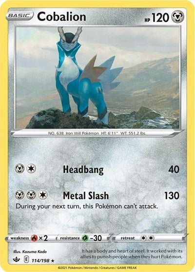 Cobalion (SWSH06: Chilling Reign) Near Mint Holofoil - Nick Nack's Full Frontal Attack
