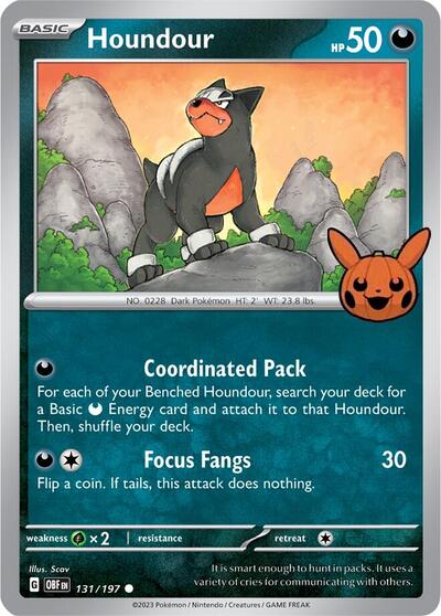 Houndour - 131 (Trick or Trade BOOster Bundle 2024) Near Mint - Nick Nack's Full Frontal Attack