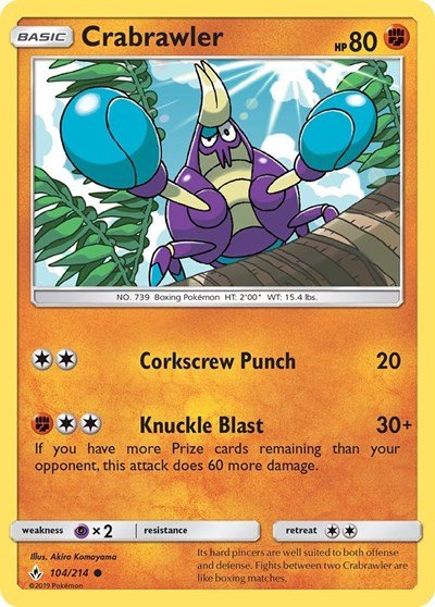 Crabrawler (SM - Unbroken Bonds) Near Mint - Nick Nack's Full Frontal Attack