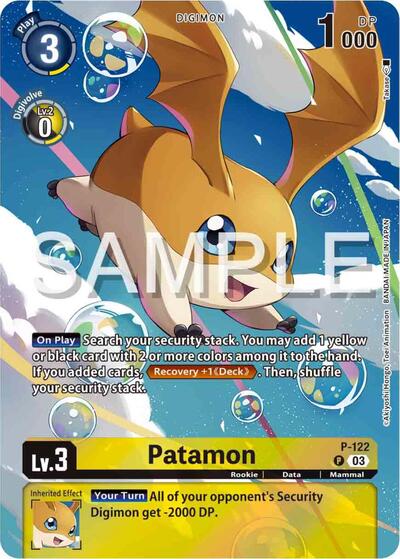 Patamon P - 122 (Digimon Adventure 02: The Beginning Set) (Digimon Promotion Cards) Near Mint Foil - Nick Nack's Full Frontal Attack