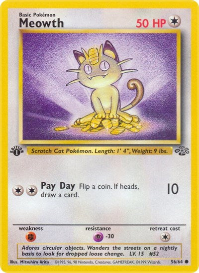 Meowth (Jungle) Heavy Play 1st Edition