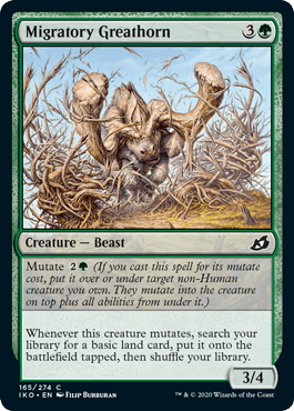 Migratory Greathorn (Ikoria: Lair of Behemoths) Near Mint - Nick Nack's Full Frontal Attack